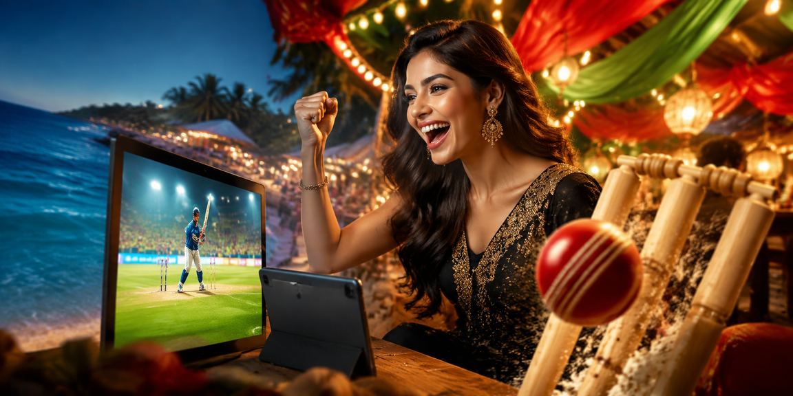 Cricket betting scene against a red-green backdrop at Saint Martin's Island
